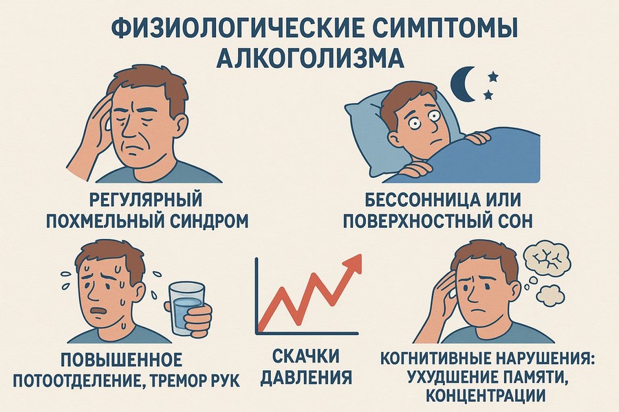 Физиологические симптомы алкоголизма
